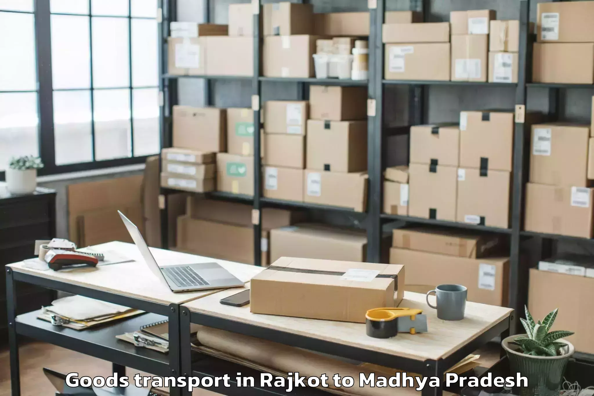 Hassle-Free Rajkot to Raghogarh Vijaypur Goods Transport